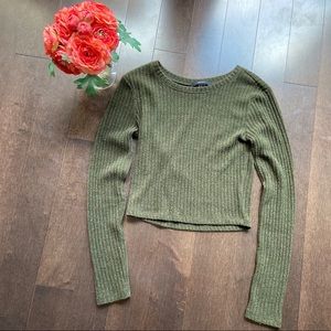 Green Crop Top Sweater